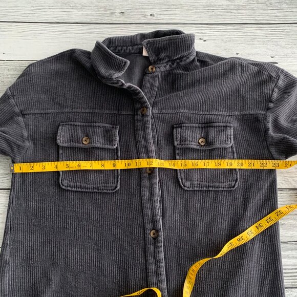 Anthropologie Pilcro Duster Jacket Oversized Long Button Up Gray Shacket - Picture 11 of 13